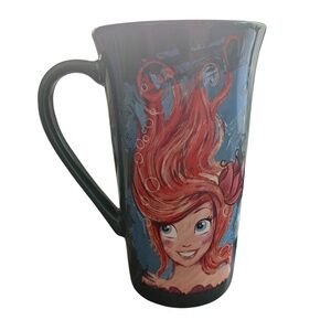 Disney The Art Of Ariel Little Mermaid Green Tall Ceramic Coffee Mug Retired